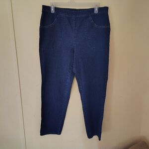 Women's White Stag Petite Elastic Waist Blue Jeans